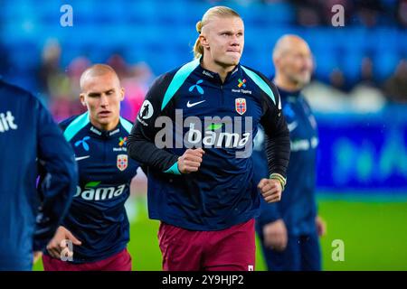 Oslo 20241010. Erling Braut Haaland durante la partita di calcio della Nations League tra Norvegia e Slovenia allo stadio Ullevaal. Foto: Terje Pedersen / NTB Foto Stock