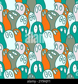 I mostri dei cartoni animati hanno un divertente motivo alieno per avvolgere carta e biancheria Foto Stock