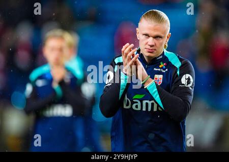 Oslo 20241010. Erling Braut Haaland durante la partita di calcio della Nations League tra Norvegia e Slovenia allo stadio Ullevaal. Foto: Terje Pedersen / NTB Foto Stock