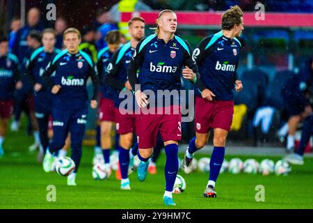 Oslo 20241010. Erling Braut Haaland durante la partita di calcio della Nations League tra Norvegia e Slovenia allo stadio Ullevaal. Foto: Terje Pedersen / NTB Foto Stock