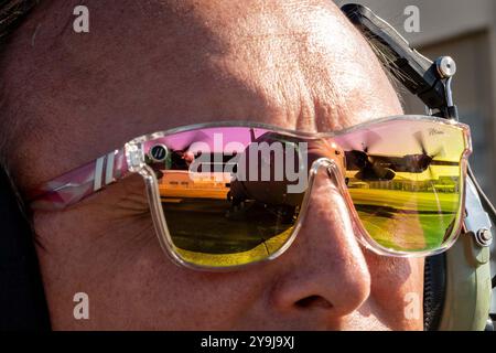 25 settembre 2024 - Eglin Air Force base, Florida, USA - Matthew Heaton, 96th Aircraft Maintenance Squadron Blue, attende di scortare un aereo C-130H settembre. 25, 2024 presso Eglin Air Force base, Florida. Lo Squadron Blue è responsabile della manutenzione dei 96th test Wings F-16 e C-130S. (Credit Image: © U.S. Air Force/ZUMA Press Wire) SOLO PER USO EDITORIALE! Non per USO commerciale! Foto Stock