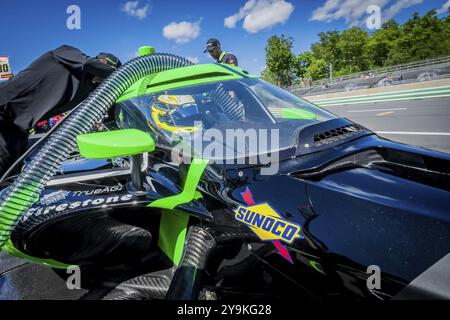 Il pilota DELLA SERIE NTT INDYCAR, ROMAIN GROSJEAN (77) di Ginevra, Svizzera, scende in pit Road durante una sessione di prove per il Gran Premio di XPEL a Road Foto Stock