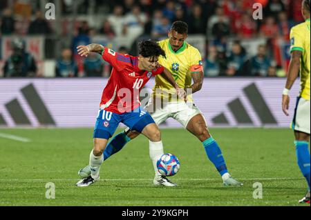 Santiago, Cile. 10 ottobre 2024. SANTIAGO, CILE - 10 OTTOBRE: La partita delle qualificazioni al campionato del mondo FIFA 2026 tra Cile e Brasile allo stadio Nacional Julio Martínez Prádanos il 10 ottobre 2024 a Santiago, Cile. (Foto di Luiz Vieira/PxImages) credito: PX Images/Alamy Live News Foto Stock