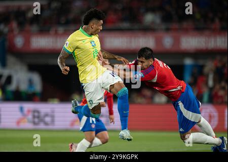 Santiago, Cile. 10 ottobre 2024. SANTIAGO, CILE - 10 OTTOBRE: La partita delle qualificazioni al campionato del mondo FIFA 2026 tra Cile e Brasile allo stadio Nacional Julio Martínez Prádanos il 10 ottobre 2024 a Santiago, Cile. (Foto di Luiz Vieira/PxImages) credito: PX Images/Alamy Live News Foto Stock