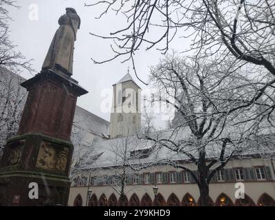 Ritorno invernale: Dopo una giornata di scongelamento, l'inverno è tornato, almeno per un breve periodo. Come qui a Friburgo in Brisgovia, ha nevicato giovedì. Dovrebbe essere B. Foto Stock