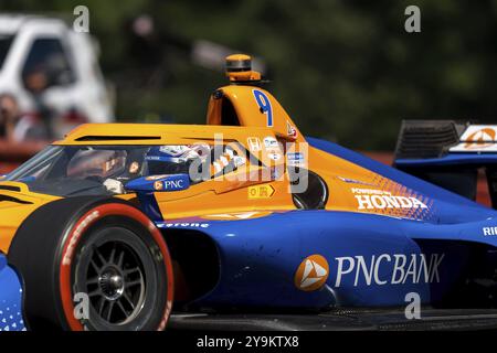 SCOTT DIXON (9) di Auckland, nuova Zelanda, pratica per la Honda Indy 200 al Mid-Ohio Sports Car Course di Lexington, OHIO Foto Stock