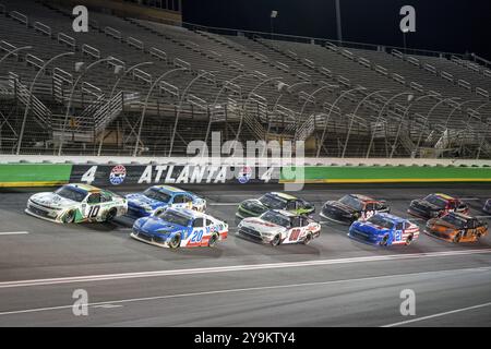 NASCAR Xfinty driver, Justin Haley (10) corre per la posizione per la Alsco Uniforms 250 all'Atlanta Motor Speedway di Hampton GA Foto Stock