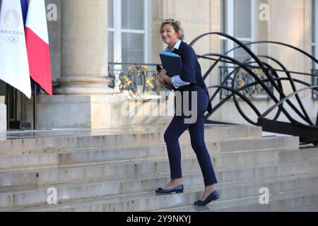 Parigi, Francia il 10 ottobre 2024, Sophie Primas, Ministro del commercio estero e degli affari francesi. Francois Loock/Alamy Live News Foto Stock