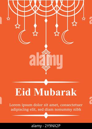 Eid Mubarak saluti Illustrazione Vettoriale