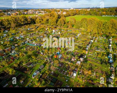 Veduta aerea degli spazi di Inverleith Edimburgo, Scozia, Regno Unito Foto Stock