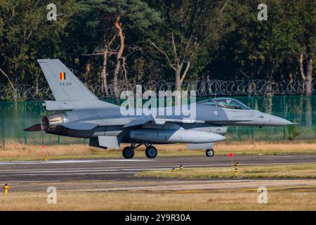 F-16 Fighting Falcon al Sanicole Air Show 2024 di Hechtel-Eksel, Belgio Foto Stock