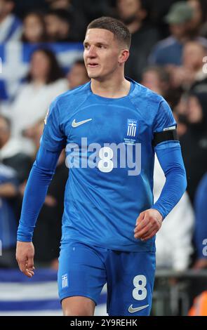 Londra, Regno Unito. 10 ottobre 2024. Christos Tzolis della Grecia durante la partita del gruppo 2 della UEFA Nations League tra Inghilterra e Grecia allo stadio di Wembley, Londra, il 10 ottobre 2024 Credit: Action foto Sport/Alamy Live News Foto Stock