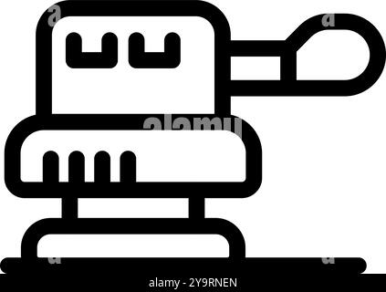 Semplice icona di una levigatrice per la lavorazione del legno, uno strumento utile per falegnami Illustrazione Vettoriale