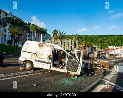 10 ottobre 2024, Martinica. Dimostrazione contro l'alto costo della vita in Martinica. Dal 1° settembre, sull'isola si svolgono dimostrazioni. Crediti: Manuel JEAN-FRANCOIS/Alamy Live News Foto Stock