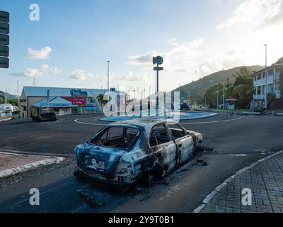 10 ottobre 2024, Martinica. Dimostrazione contro l'alto costo della vita in Martinica. Dal 1° settembre, sull'isola si svolgono dimostrazioni. Crediti: Manuel JEAN-FRANCOIS/Alamy Live News Foto Stock