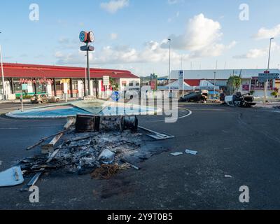 10 ottobre 2024, Martinica. Dimostrazione contro l'alto costo della vita in Martinica. Dal 1° settembre, sull'isola si svolgono dimostrazioni. Crediti: Manuel JEAN-FRANCOIS/Alamy Live News Foto Stock