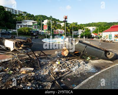 10 ottobre 2024, Martinica. Dimostrazione contro l'alto costo della vita in Martinica. Dal 1° settembre, sull'isola si svolgono dimostrazioni. Crediti: Manuel JEAN-FRANCOIS/Alamy Live News Foto Stock