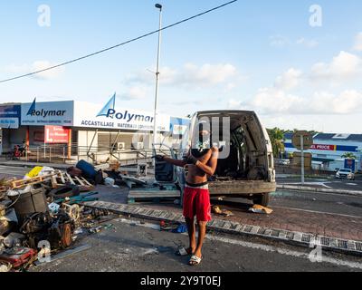 10 ottobre 2024, Martinica. Dimostrazione contro l'alto costo della vita in Martinica. Dal 1° settembre, sull'isola si svolgono dimostrazioni. Crediti: Manuel JEAN-FRANCOIS/Alamy Live News Foto Stock