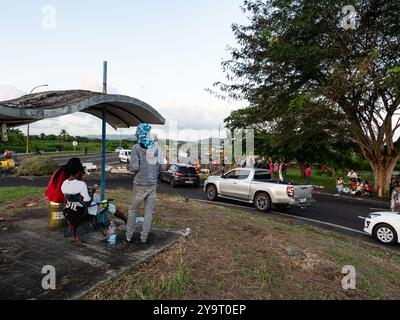 10 ottobre 2024, Martinica. Dimostrazione contro l'alto costo della vita in Martinica. Dal 1° settembre, sull'isola si svolgono dimostrazioni. Crediti: Manuel JEAN-FRANCOIS/Alamy Live News Foto Stock