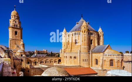 Abbazia di Dormition, Chiesa bizantina, Monte Sion, Gerusalemme, Israele, Medio Oriente Foto Stock