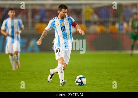 MATURIN, VENEZUELA - 10 OTTOBRE: Lionel messi dell'Argentina durante la partita di qualificazione ai Mondiali 2026 sudamericani tra Venezuela e Argentina allo stadio Monumental de Maturin il 10 ottobre 2024 a Maturin, Venezuela. Foto: Luis Morillo/Alamy Live News Foto Stock