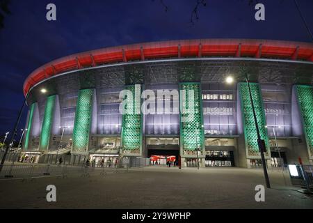 Budapest, Ungheria. 11 ottobre 2024. BUDAPEST, 11-10-2024, Puskas Arena, stagione 2024/2025 partita della UEFA Nations League tra Ungheria e Paesi Bassi e Ungheria. Credito Stadium Outside: Pro Shots/Alamy Live News Foto Stock