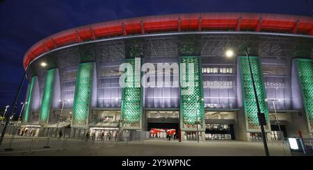 Budapest, Ungheria. 11 ottobre 2024. BUDAPEST, 11-10-2024, Puskas Arena, stagione 2024/2025 partita della UEFA Nations League tra Ungheria e Paesi Bassi e Ungheria. Credito Stadium Outside: Pro Shots/Alamy Live News Foto Stock