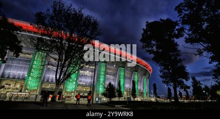 Budapest, Ungheria. 11 ottobre 2024. BUDAPEST, 11-10-2024, Puskas Arena, stagione 2024/2025 partita della UEFA Nations League tra Ungheria e Paesi Bassi e Ungheria. Credito Stadium Outside: Pro Shots/Alamy Live News Foto Stock