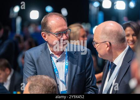 Augusta, Baviera, Germania - 11 ottobre 2024: Conferenza del partito CSU (Unione Cristiana sociale in Baviera) ad Augusta. Membro del Bundestag Alexander Dobrindt *** Parteitag der Partei CSU (Unione Christlich-Soziale a Bayern) ad Augusta. Bundestagsabgeordneter Alexander Dobrindt Foto Stock