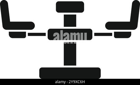 Semplice icona vettoriale di un doppio parco giochi su sfondo bianco Illustrazione Vettoriale