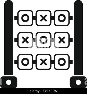 Semplice cornice di conteggio con sostantivi e croci per insegnare i numeri ai bambini, sviluppando le prime abilità matematiche Illustrazione Vettoriale