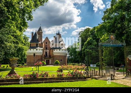 Francia, somme, Rambures, il castello e il giardino Foto Stock