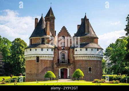 Francia, somme, Rambures, il castello e il giardino Foto Stock