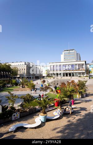 Francia, Finistere, Brest, Piazza della libertà durante un giorno d'estate Foto Stock