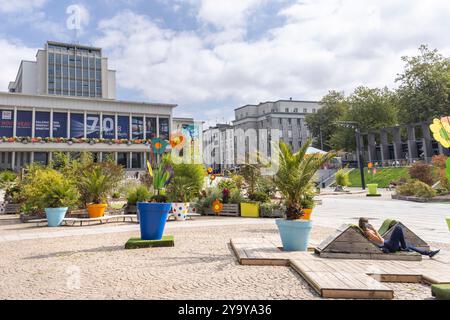 Francia, Finistere, Brest, Piazza della libertà durante un giorno d'estate Foto Stock