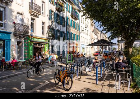 Francia, Finistere, Brest, terrazze di via Navarin Foto Stock