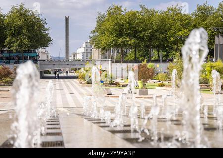 Francia, Finistere, Brest, Piazza della libertà durante un giorno d'estate Foto Stock