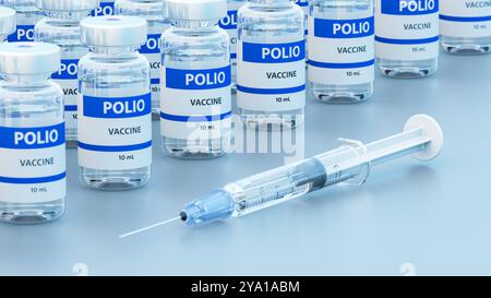 Illustrazione concettuale di un vaccino antipolio. Foto Stock