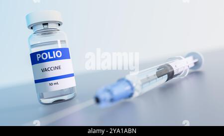 Illustrazione concettuale di un vaccino antipolio. Foto Stock