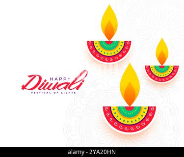 happy diwali 2024 sfondo celebrativo con diya o lampada vettoriale Illustrazione Vettoriale