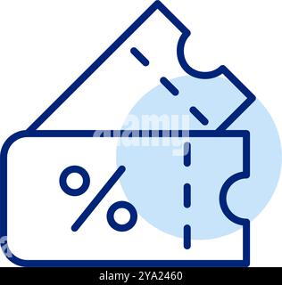 Buoni sconto, buoni di pagamento. Pixel Perfect, icona del vettore di traccia modificabile Illustrazione Vettoriale