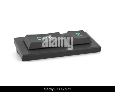 Tastiera Mini ctrl Z su sfondo bianco. illustrazione 3d. Foto Stock