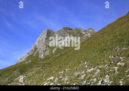 Vista dell'Aggenstein nel Tannheimer tal in Austria Foto Stock