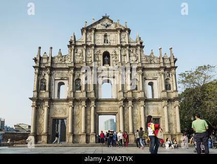 Rovine della porta di san paolo, punto di riferimento coloniale portoghese a macao in cina Foto Stock