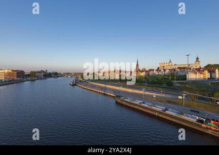 O Embankment la mattina a Szczecin Foto Stock