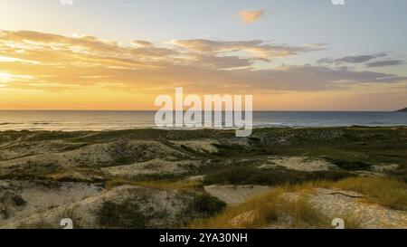 Florianopolis, spiaggia di Campeche all'alba. Brasile. Quartiere di Rio Tavares Foto Stock