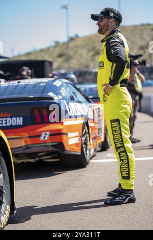 Austin Dillon sale in pista per qualificarsi per gli Shriners Children's 500 ad Avondale, Arizona, Stati Uniti, Nord America Foto Stock