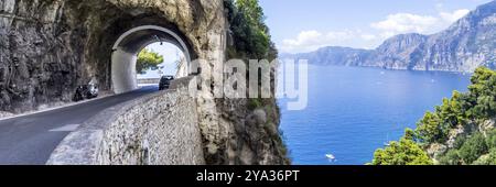 Costiera amalfitana, Mar Mediterraneo, Italia, Europa Foto Stock