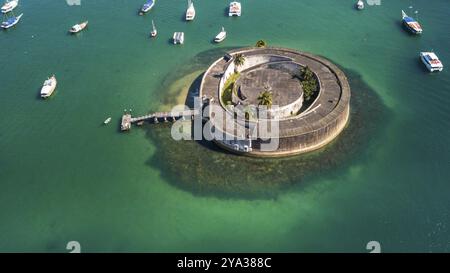 Città di Salvador in Bahia. Vista aerea. Forte Sao Marcelo Foto Stock