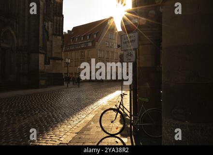 Facciata della chiesa di San Lamberto su Prinzipalmarkt a Muenster, Renania settentrionale-Vestfalia (Renania settentrionale-Vestfalia) Foto Stock